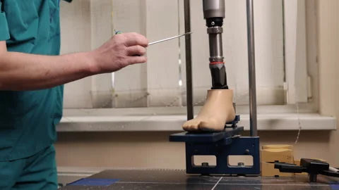 Medical lab, alignment technician, prosthetic engineering Stock Footage 340293829