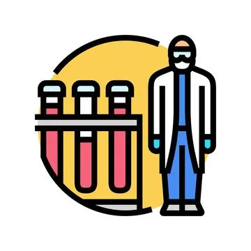 Medical lab assistant samples color icon vector illustration 스톡 일러스트