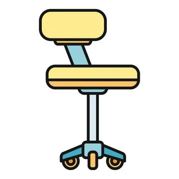 Medical lab stool with adjustable height icon Stock Illustration