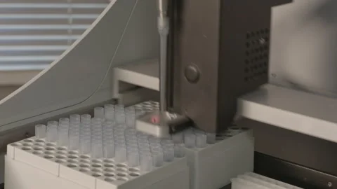 Medical Lab Technician Preparing Test Samples for Analysis Lab03 03 Stock Footage 143160698