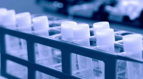 Medical Lab - test  tubes - side track Stock Footage 26632119