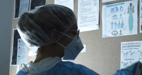 Medical lab worker performing COVID 19 tests in Berlin Oct 25 2020 Stock Footage 331149672