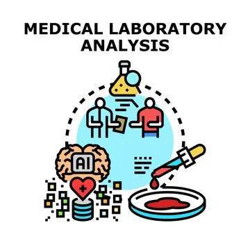Medical laboratory analysis, ai diagnostics and health research Stock Illustration