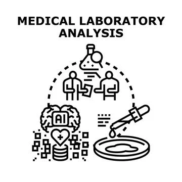 Medical laboratory analysis, ai diagnostics and health research Stock Illustration