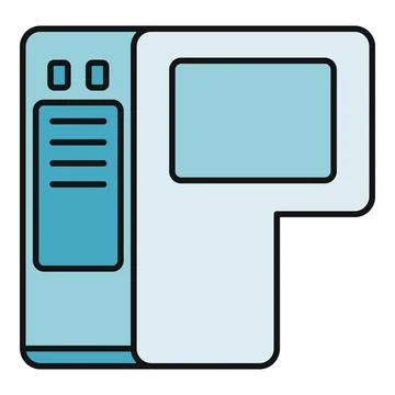 Medical laboratory analyzer for diagnostic testing icon Stock Illustration