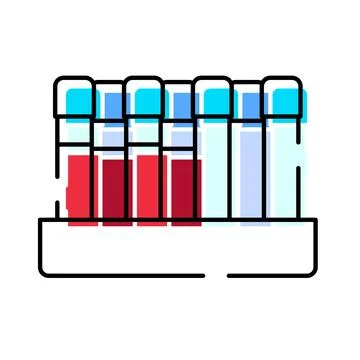 Medical laboratory analyzing test tubes with blood samples Stock-Illustration