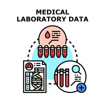 Medical laboratory data analysis process research 库存插图
