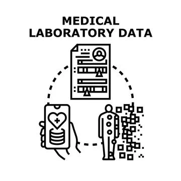 Medical laboratory data analyzing human health information 스톡 일러스트