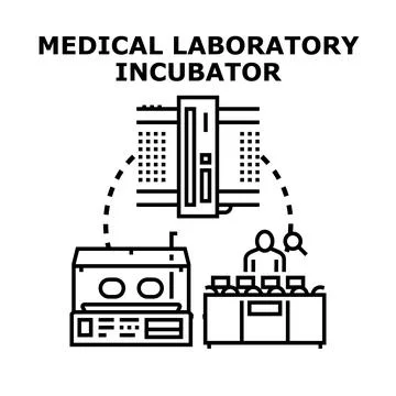 Medical laboratory incubator concept developing scientific research Stock Illustration