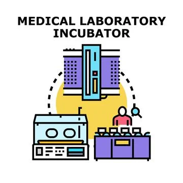 Medical laboratory incubator concept developing scientific research Stock Illustration