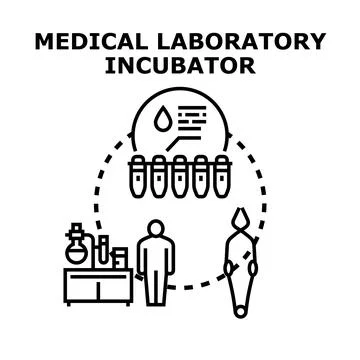 Medical laboratory incubator concept developing scientific research Stock Illustration