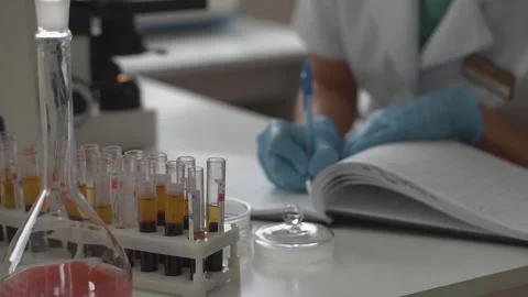 Medical Laboratory - Lab Assistent - Bood Test Stock Footage 95551556
