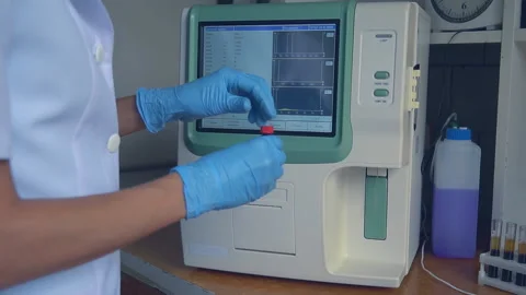 Medical Laboratory - Lab Assistent - Bood Test Stock Footage 95850859