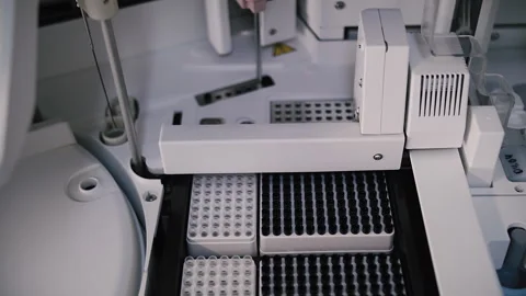 Medical Laboratory machine for Analyses Stock Footage 253564977