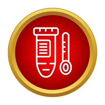 Medical laboratory testing showing test tube and thermometer Illustrazione stock