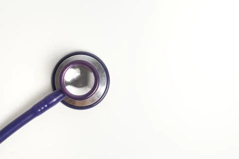 Medical layout on white background, flat. stethoscope or phonendoscope, vac.. Stock Photos