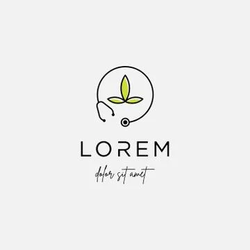 Medical leaf logo design vector nature medicine icon Illustrazione stock