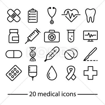Medical line icons Stock Illustrationen