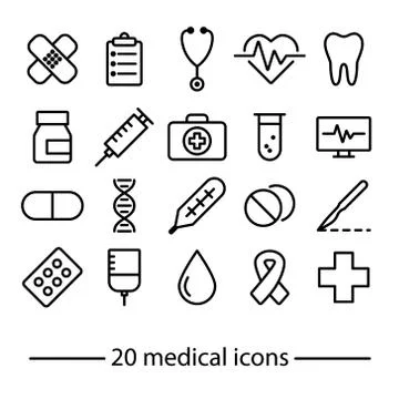Medical line icons Stock Illustration