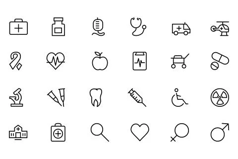 Medical Line Vector Icons Stock Illustration