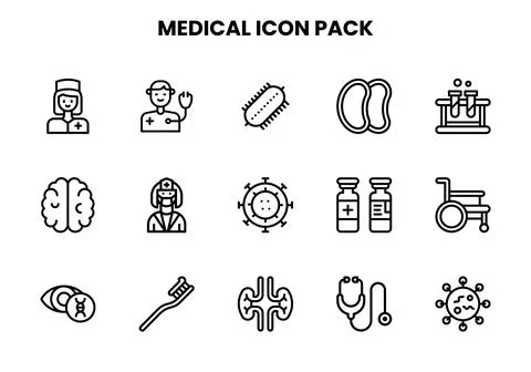 Medical Line Vector Icons Pack Illustrazione stock