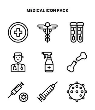 Medical Line Vector Icons Pack Stock Illustration