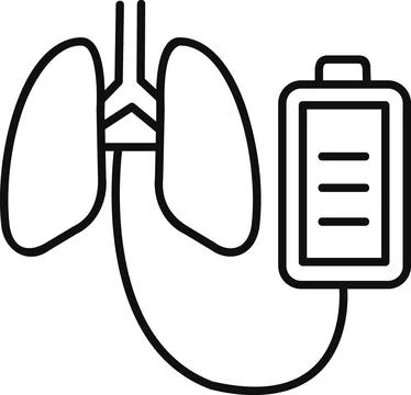 Medical lung ventilation support device icon Illustration