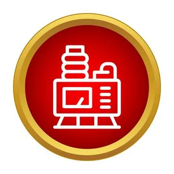 Medical machine icon on red circle background 스톡 일러스트