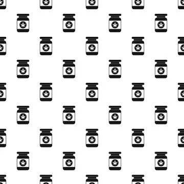 Medical marijua bottle pattern, simple style Stock Illustration