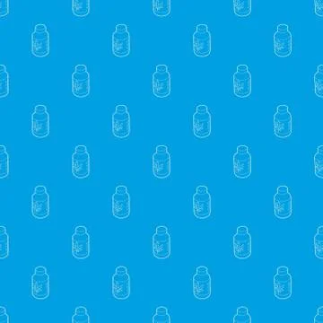 Medical marijua bottle pattern vector seamless blue Illustrazione stock