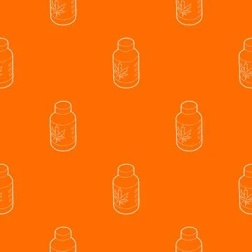 Medical marijua bottle pattern vector orange Stock Illustration