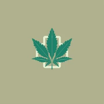 Medical Marijuana leaf vector logo design template Stock Illustration