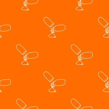 Medical marijuana pill pattern vector orange Stock Illustration