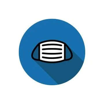 Medical mask flat icon, vector line illustration Stock Illustration