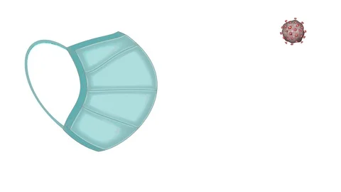 Medical mask Video stock 128224035