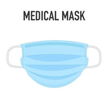 Medical mask isolated on background. Surgical mask. 3-ply surgical mask to cover Stock Illustration