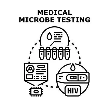 Medical microbe testing for disease diagnostic and prevention Stock Illustration