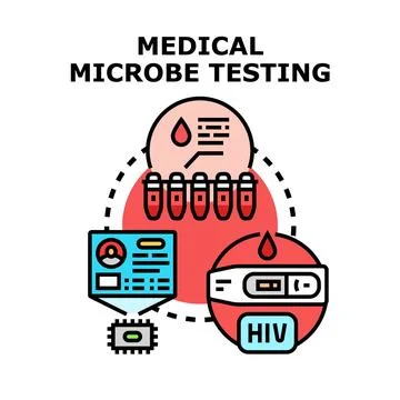 Medical microbe testing for disease diagnostic and prevention Stock Illustration