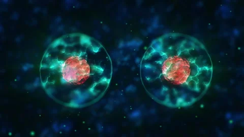 Medical, microscope cell division or science for research in mitosis, growth or Stock Footage 279794405