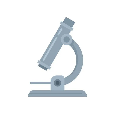 Medical microscope icon flat isolated vector Stock Illustration