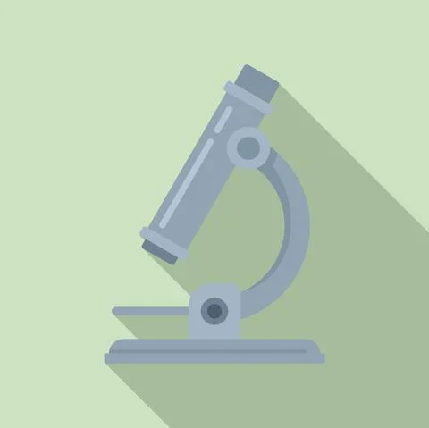 Medical microscope icon, flat style Stock Illustration