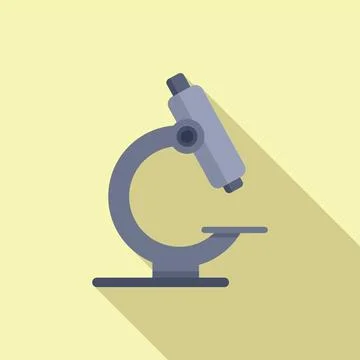 Medical microscope icon flat vector. Medical supplement Illustrazione stock