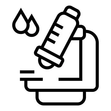 Medical microscope icon outline vector. Doctor laboratory Illustrazione stock