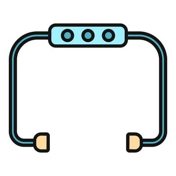 Medical microscope icon simple flat illustration Stock Illustration