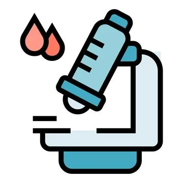 Medical microscope icon vector flat Illustrazione stock