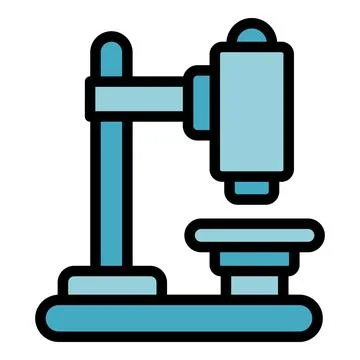 Medical microscope icon vector flat Stock Illustration