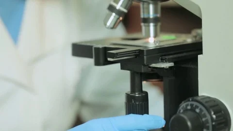 Medical microscope in a laboratory close up Stock Footage 75258285