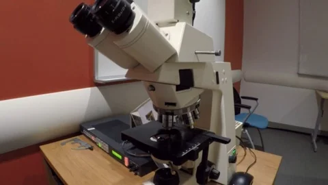 Medical microscope with light condenser Stock-Footage 75877303