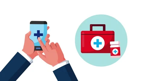 Medical mobile application concept showing digital healthcare services with.. Stock Footage 339115036