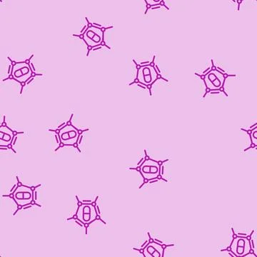 Medical molecular structure line vector seamless pattern Illustrazione stock